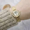 Reloj para Niña Banda de Bambú Camelia Reloj con Correa de Malla Estéreo de Estudiante Reloj para Mujer Reloj de Cuarzo Mori Estilo Fresco Pequeño