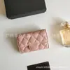 Cartera Rombo Popular Transfronteriza Porta Tarjetas de Mujer Piel de Oveja de Primera Capa Cuero Genuino Porta Tarjetas de Presentación Cartera con Tapa Porta Tarjetas de Crédito