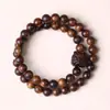 Pulsera de Madera de Palosanto Negro Natural Doble Círculo Disco Juguete para la Mano Joyería Cuentas Budistas Rosario Joyería de Mano para Hombres y Mujeres Pareja