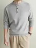 Suéter de Tricô Henley Pesado 460g, Novo Modelo 2026, Suéter Espesso, Estilo Casual, Moderno e Confortável, Disponível para Dropshipping