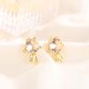 Lindos Aretes de Pececitos Dorados Aretes S925 Aretes de Zirconia Pequeños y Exquisitos Diseño de Nicho Aretes de Koi