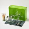 Conjunto de chá matcha de vidro estilo japonês com padrão martelado conjunto de chá de 7 peças