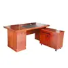 Mobiliário de escritório com folheado de pintura combinação de mesa e cadeira de chefe mesa de presidente atmosférica com armário mesa de escritório