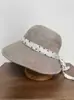 Sombrero de Sol de Encaje de Lunares de Nuevo Estilo para Primavera y Verano con Ala Ancha, Ala Plegable, Correa de Atar, Sombrero de Protección Solar para Viajes para Mujer