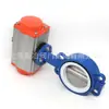 Válvula Borboleta Pneumática Par D671F-16Q Braçadeira Par Vedação PtFe Placa da Válvula em Aço Inoxidável Válvula Borboleta Pneumática DN50