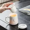 Taza de Oficina de Jade de Grasa de Oveja de Gama Alta Juego de Té de Cerámica Taza Blanca China Evento de Oficina de Conferencias Regalo de Apertura de Reunión Anual