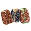 Ropa para Mascotas Chaqueta de Algodón Comida para Perros Ropa Floral Estilo Coreano Chaleco Cálido de Peluche para Gato 26 Pequeño Floral Bloqueo de Color Chaleco de Algodón