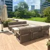 Diseño de Jardín Patio Exterior Oficina de Ventas Sofá de Exhibición Combinación de Aleación de Aluminio Acero Inoxidable Sofá Impermeable y a Prueba de Sol