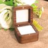 Caja cuadrada de 55 mm para anillo de matrimonio, anillo de compromiso, caja de nogal negro, boda, anillo de diamantes, joyería, embalaje de regalo, almacenamiento para mujeres