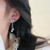 Pendientes de plata 925 con borla y lazo para mujer, únicos y explosivos, ligeros, de lujo, con colgante de perla a juego.