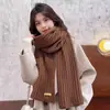 Bufanda de Color Sólido para Mujer, Otoño e Invierno, Cálida y Versátil, Moda Estilo Coreano, Calentador de Cuello Tejido Suave y Dulce con un Toque de Lujo
