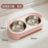 Comedero para gatos de acero inoxidable de doble cuenco, cuenco para comida de gato, cuenco de arroz para gato, agua para beber de gran diámetro, comedero para mascotas, protección del cuello, cuenco para perros