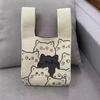 Bolso de mano para mujer, nuevo, con diseño de animales, estilo japonés y coreano, combinable con todo, tejido para exteriores.