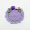 Posavasos de Ramo de Rosas Hecho a Mano Terminado Crochet de Lana Cambio de Taza Ramo de Mano Regalo Creativo Posavasos de Flor Tejida