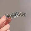 Presilha de Cabelo Borboleta de Vidro Cristal com Mola Temperamento Parte de Trás da Cabeça Meio Preso Acessórios de Cabelo Elegantes para Mulheres Borboleta de Cristal