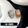 Anillo de Flor de Kaleidoscopio de Trébol de Cuatro Hojas de Gama Alta para Mujer, Anillo Firma Grueso Chapado en Oro Rosa de 18 Quilates, Finamente Elaborado con Diseño Incrustado a Mano
