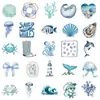 50 Folhas Adesivos Vida Marinha Desenho Animado Grafite Decoração Fofa Diário Capa de Celular PET Transparente Adesivos à Prova d'Água Transfronteiriço