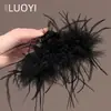 Grampo de Cabelo Preto com Penas Espessas Atmosfera Super Fada Estilo Novo de Celebridade da Internet Grampo de Cabelo na Parte de Trás da Cabeça Clipe de Tubarão Fashionável Acessório de Cabelo