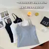 Camisola Lisa para Mulheres com Bojos Embutidos, Peça Externa Simples e Versátil, Top Base que Cobre o Peito para Mulheres