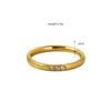 Design Simples, Novo Estilo Anel de Dedo Indicador com Micro-Incrustação de Diamante, Personalizado 316 Tendência Aço Titânio Banhado a Ouro Joias para Meninas Que Não Desbotam