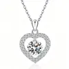 Colar feminino com pingente de clavícula Love Love, prata esterlina 925, 1 ct, comércio exterior, moissanite, all-match, design de nicho