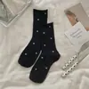 24 Calcetines Nuevos de Primavera y Verano para Mujer, Color Sólido Lunares, Borde Enrollado, Malla, Hueco, Transpirable, Media Pantorrilla, Apilados, Casual, Versátil