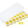 Bandeja de Cubitos de Hielo Cuadrados de Silicona Suave con Tapa, Caja de Hielo Fácil de Desmoldar, Caja Casera para Cubitos de Hielo