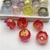 Vaso de Flor de Lírio do Vale Transparente Luminoso UV com Duas Aberturas Material para Joias DIY Feito à Mão Corrente para Celular Chaveiro Corrente de Bolsa Caneta com Contas