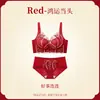 Conjunto de Sutiã Vermelho para Casamento Feminino, Sem Aro, Ajustável, Bordado, para Seios Pequenos, Perfeito para o Ano de Nascimento
