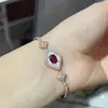 Pulseira de Rubi Sangue de Pombo Natural Prata S925 Inlaid de Precisão, Processo Galvanizado 18K Pedra Principal cerca de 5*7, 3*4