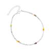 Tobillera de Plata de Ley 925 Color Cristal Plata Rota para Mujer Simple de Moda Personalizada Accesorios para Novia Estudiante F4813