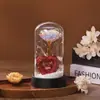 Flor Eterna Cruzada Rosa Brilhante Dia dos Namorados Rosa do Amor Presente Ornamento de Cúpula de Vidro Doméstico Diário