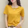 Camiseta Blanca de Manga Corta para Mujer 2026 Nuevo Verano Camiseta Negra Holgada Estilo Coreano para Mujer Camiseta Casual Tendencia Ins