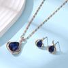 Conjunto de pendientes y collar de calabaza con diamantes de imitación para mujer, estilo europeo y americano, con gotas de agua y cristal.
