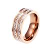Anillo de Acero Inoxidable de Lujo Ligero Cielo Estrellado, Fila Única o Doble, Joyería que No se Desvanece, Anillo de Acero de Titanio con Diamante, Venta al por Mayor desde el Fabricante