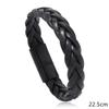 Pulsera de cuero tejida más vendida de AliExpress, pulsera con hebilla magnética para hombre, de moda de comercio exterior, pulsera de cuero, joyería, fabricantes.