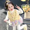 Colete Infantil Outono e Inverno 2026 Novo Estilo Menina Bebê Blusa Sem Mangas Roupa Externa Estilosa Cardigan Colete Infantil Inverno