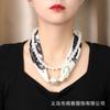 Nueva bufanda de seda con hebilla magnética y collar de perlas, elegante bufanda francesa larga con decoración para el cuello, bufanda protectora solar.