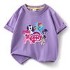 Camiseta de Manga Corta para Niña Verano 2025 Nueva Algodón Puro Tops Verano Niñas Manga Media Delgada Exportación Venta al por Mayor