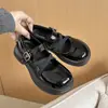 Zapatos Mary Jane Elegantes de Suela Gruesa para Mujer Primavera/Verano 2026 Correa Única Zapatos de Cuero que Aumentan la Altura Estilo Universitario Planos Versátiles