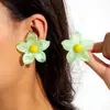 Pendientes de Margarita con Diseño Fresco y Dulce Transfronterizos Europeos y Americanos Estilo Vacaciones de Verano Pendientes de Flor de Resina