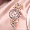 Nuevo reloj de moda nicho versátil con correa de acero y pulsera incrustada de diamantes, reloj para mujer con diseño de cielo estrellado, superventas transfronterizo para mujer