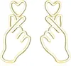 Aretes de Aleación Simple Forma de Corazón Aretes Pequeños Personalidad Coreana Corazón de Chica Ins Celebridad de Internet Aretes de Moda