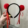 Faixa de cabelo infantil com pompom presilha de cabelo adereços fofos engraçados para fotos cocar