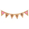 Escena de Decoración para Pedida de Mano Fiesta de Declaración de Amor Pancarta de Tela Banderín Triangular Rosa Corazón Rosa Bandera de Tirar