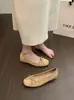 Sapatos Internos que Aumentam a Altura, Sapatos de Festa, Sapatilhas, Temporada Primavera e Outono 2025, Laço, Veludo Francês, Feminino Vermelho Novo Estilo