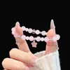 Pulseira Popular do Xiaohongshu, Pulseira com Contas e Borla em Estilo Floresta, Alto Valor Estético, Doce e Versátil, Pulseira para Melhor Amiga