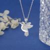 Collar de pájaro en plata de ley 925 para mujer, moderno y sencillo, con microincrustaciones de circonitas y colgante de colibrí, cadena para clavícula. Nuevos productos transfronterizos.