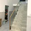 Corrimão de Guarda-Corpo para Escada de Vidro Instalação Própria Liga de Alumínio Guarda-Corpo de Varanda Decoração Interna de Villa Casa de Construção Própria Corrimão de Escada Residencial