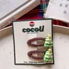 Grampo de Cabelo Infantil de Natal Menina Personagem de Desenho Animado Galhadas Presilha BB Laço Presente Cor Café Árvore de Natal Elástico de Cabelo